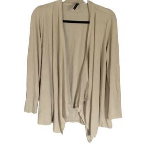 Rags & Couture Beige Open Front Cardigan Sweater L (H-009)